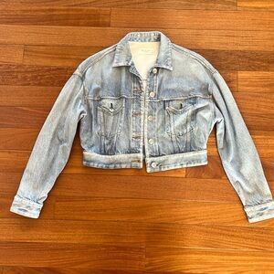 Rag & Bone Miramar Cropped Printed Denim Jacket XS